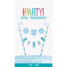 1st Birthday Bunting Cake Top Blue